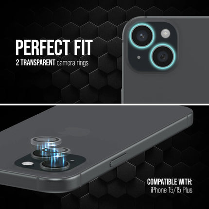 Striker Single Lens Glass Camera Protector - Transparent - Apple iPhone 15/15 Plus productafbeelding 3