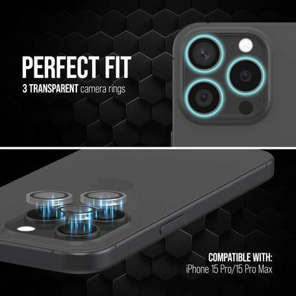 Striker Single Lens Glass Camera Protector - Transparent - Apple iPhone 15 Pro/15 Pro Max productafbeelding 3