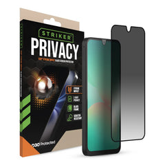 Striker D3O Xtreme Impact Privacy Glass Screenprotector Zwart Frame - Samsung Galaxy A16 (4G/5G)/A17 (4G/5G)/A26 5G