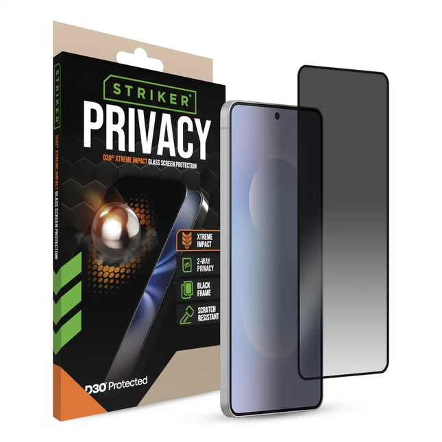 Striker D3O Xtreme Impact Privacy Glass Screenprotector Zwart Frame - Samsung Galaxy S25 Edge 5G