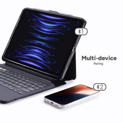 Zagg Pro Keys 2 Bluetooth Keyboard Case For Apple Ipad Air 10.9 (2020/2022)/Air 11 (2024/2025) Qwerty Black