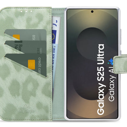 My Style Flex Wallet For Samsung Galaxy S25 Ultra 5G Green Leopard
