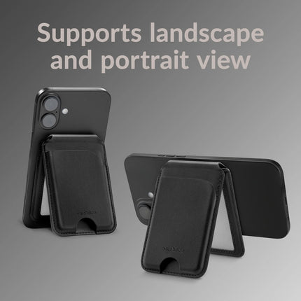 Mobilize Magsafe Compatible Magnet Card Holder With Stand Function Black