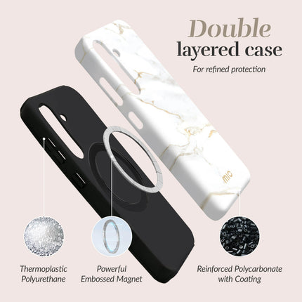 Mio By Mobilize Mio White Marble Magsafe Compatible For Samsung A55 5G