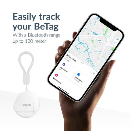 Beeep Betag Find My Tracker White & Keychain White - 3 Pack