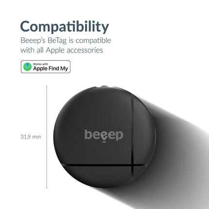 Beeep Betag Find My Tracker Black & Taillight Reflector