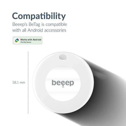 Beeep Betag Android Tracker White & Keychain White - 1 Pack
