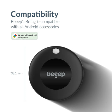 Beeep Betag Android Tracker Black & Keychain Black - 3 Pack