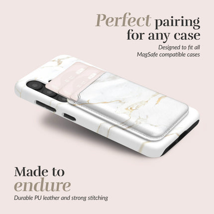 Mio By Mobilize Mio White Marble MagSafe Compatible Card Houder productafbeelding 3