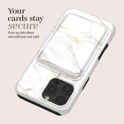 Mio By Mobilize Mio White Marble MagSafe Compatible Card Houder productafbeelding 4