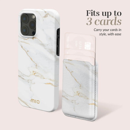 Mio By Mobilize Mio White Marble MagSafe Compatible Card Houder productafbeelding 6
