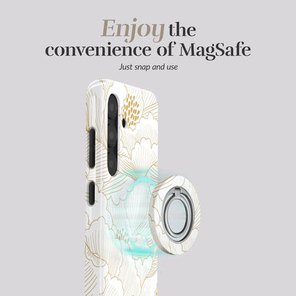 Mio By Mobilize Mio White Roses MagSafe Compatible Ring Houder productafbeelding 2