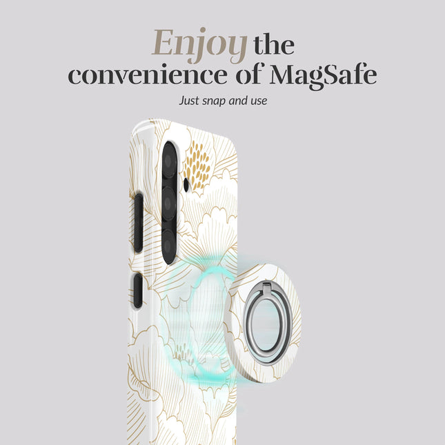 Mio By Mobilize Mio White Roses MagSafe Compatible Ring Houder productafbeelding 2