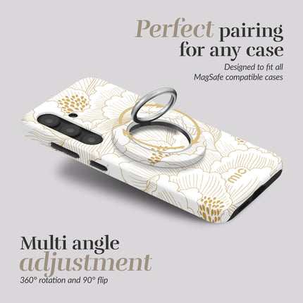 Mio By Mobilize Mio White Roses MagSafe Compatible Ring Houder productafbeelding 3