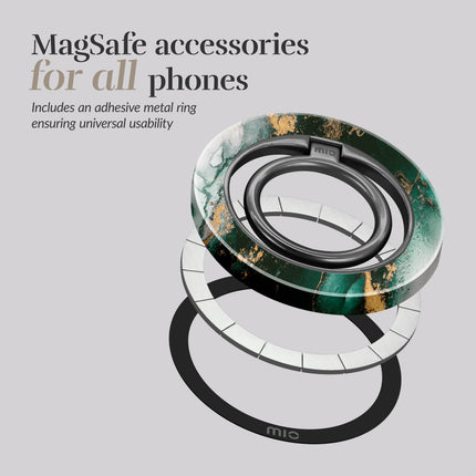 Mio By Mobilize Mio Green Marble MagSafe Compatible Ring Houder productafbeelding 5