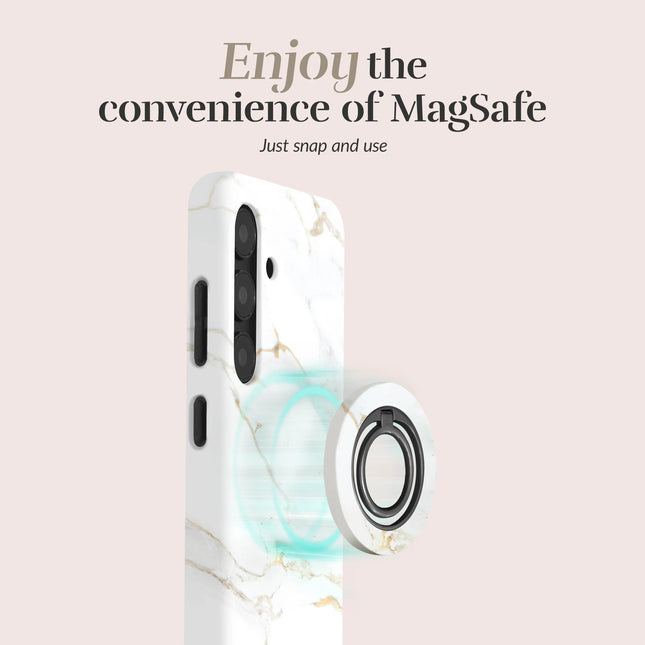 Mio By Mobilize Mio White Marble MagSafe Compatible Ring Houder productafbeelding 2