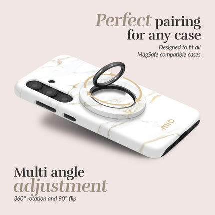 Mio By Mobilize Mio White Marble MagSafe Compatible Ring Houder productafbeelding 3