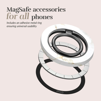 Mio By Mobilize Mio White Marble MagSafe Compatible Ring Houder productafbeelding 5