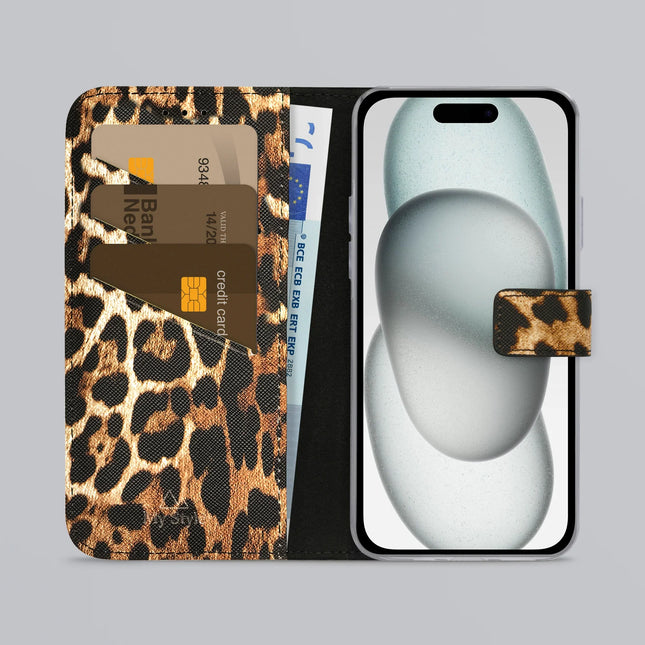My Style Flex Wallet For Apple Iphone 13/14/15 Wild Leopard