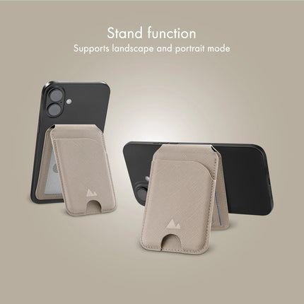 My Style MagSafe Compatible Magnet Card Houder met Stand Function Warm Grey productafbeelding 5