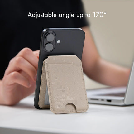 My Style MagSafe Compatible Magnet Card Houder met Stand Function Warm Grey productafbeelding 6