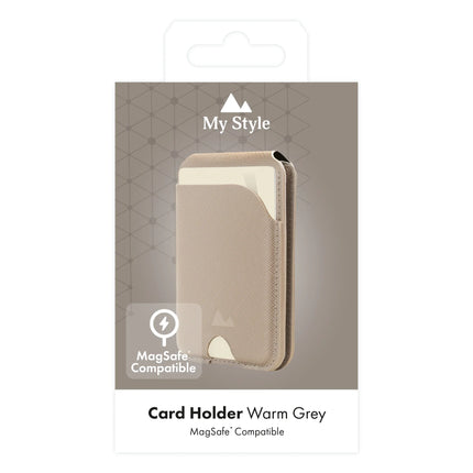 My Style MagSafe Compatible Magnet Card Houder met Stand Function Warm Grey productafbeelding 9