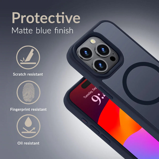 Mobilize MagSafe Compatible Hybrid Pro Case Apple iPhone 16 Pro Blue productafbeelding 2