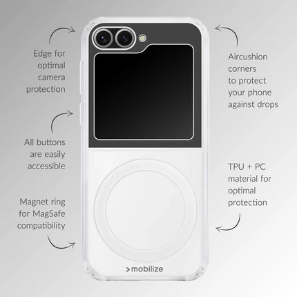 Mobilize MagSafe Compatible Naked Protection Case - Samsung Galaxy Z Flip7 5G Clear productafbeelding 4