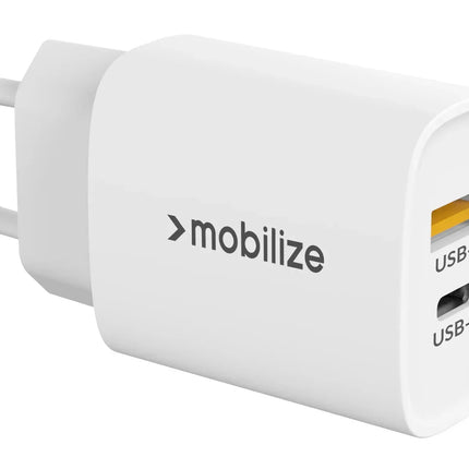 Mobilize Bulk Mobilize Wall Charger Usb-C + Usb 25W With Pd/Pps White (Bulk)