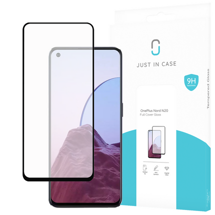 OnePlus Nord N20 - Full Cover Screenprotector Tempered Glass - Black
