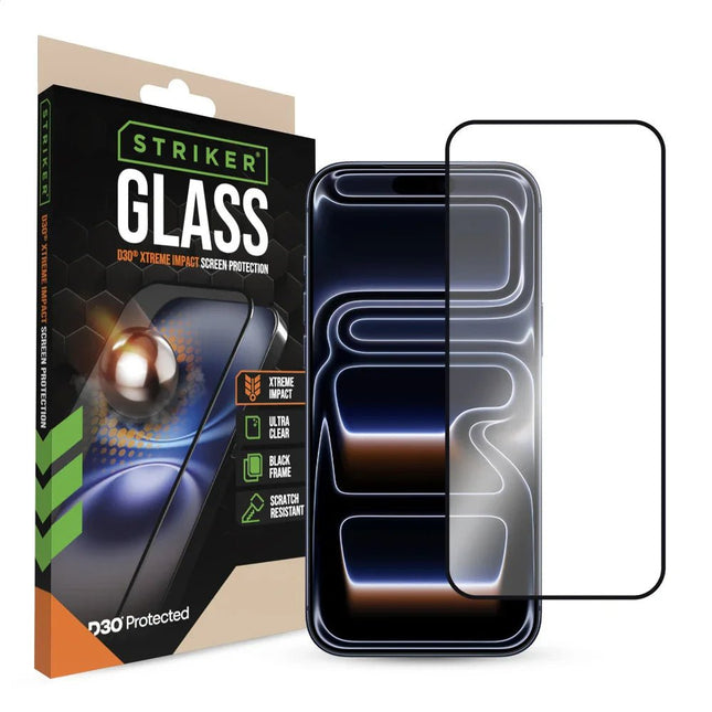 Apple iPhone 16 Pro Max/17 Pro Max Zwart Glass Zwart Frame Screenprotector - Apple - Zwart - Casebump