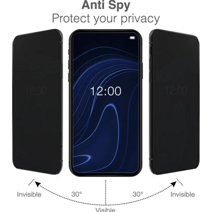 Apple iPhone 16 Pro Max/17 Pro Max Zwart Privacy Glass Zwart Frame Screenprotector - Apple - Zwart - Casebump