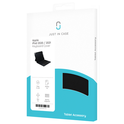 iPad 2021 (9th Gen) / 2020 (8th Gen) Back Cover + Flap + Qwerty Keyboard - Black