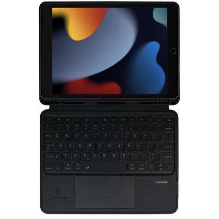 iPad 2021 (9th Gen) / 2020 (8th Gen) Back Cover + Qwerty Keyboard - Black