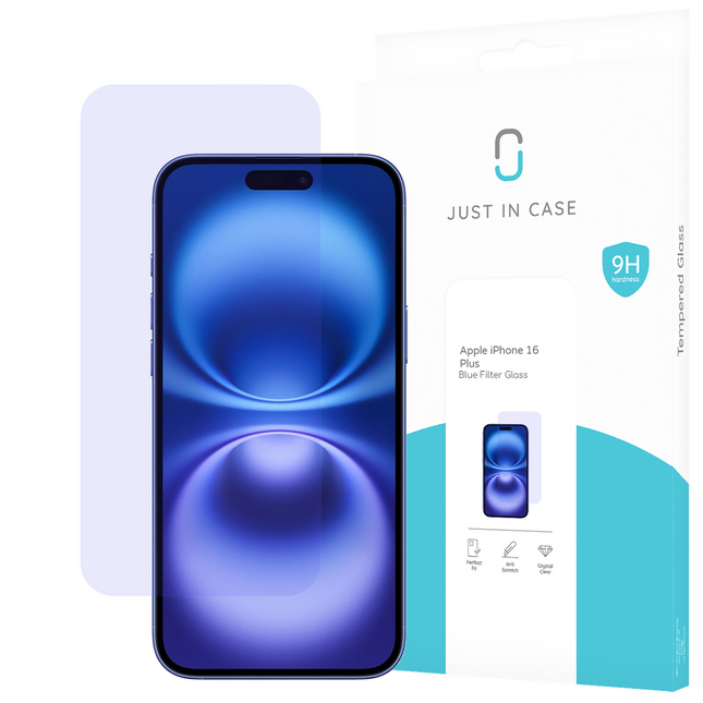 iPhone 16 Plus - Blue Filter Screenprotector Tempered Glass