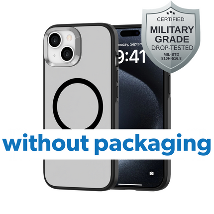 BULK | ArmorElite Case - iPhone 15 - Military Grade Back Cover - (compatible with MagSafe) - Black