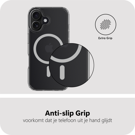BULK | ArmorElite Case - iPhone 16 - Military Grade Back Cover - (compatible with MagSafe) - Clear