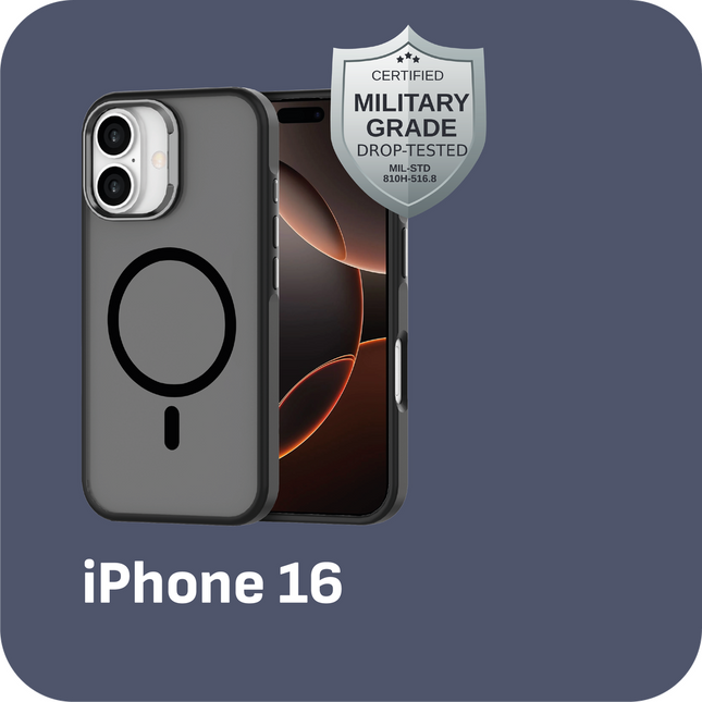 BULK | ArmorElite Case - iPhone 16 - Military Grade Back Cover - (compatible with MagSafe) - Black