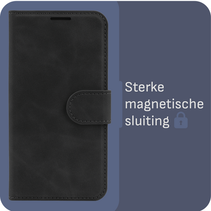 BULK | PrimeWallet Case - iPhone 16 - PU leather Wallet Case - Black
