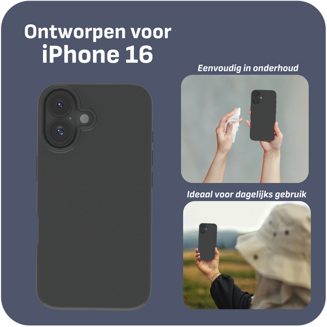 BULK | Zero% Case - iPhone 16 - Soft TPU Back Cover (GRS Recycled) - Black