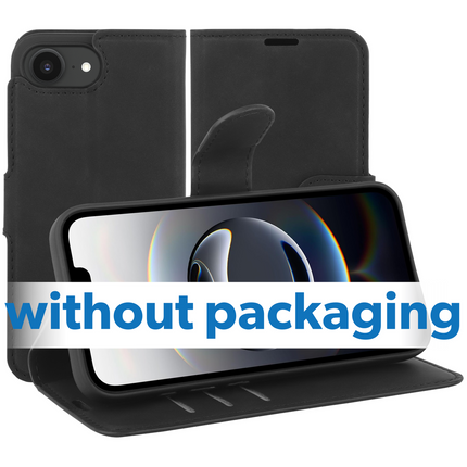 BULK | PrimeWallet Case - iPhone 17e / 16e - PU leather Wallet Case - Black