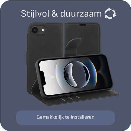 BULK | PrimeWallet Case - iPhone 17e / 16e - PU leather Wallet Case - Black