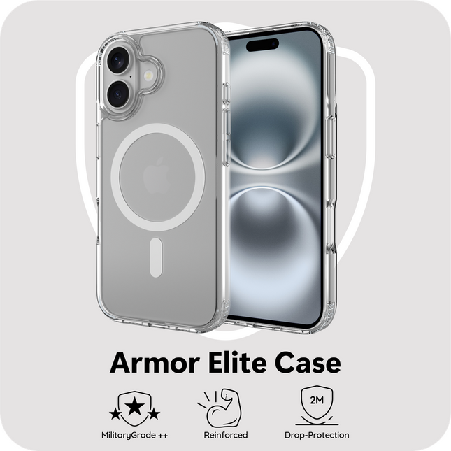 BULK | ArmorElite Case - iPhone 17 - Military Grade Back Cover - (compatible with MagSafe) - Clear