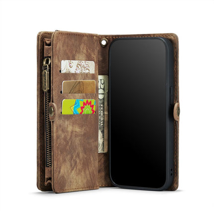 CASEME Apple iPhone 12/12 Pro Vintage Portemonnee Hoesje - Brown - Casebump