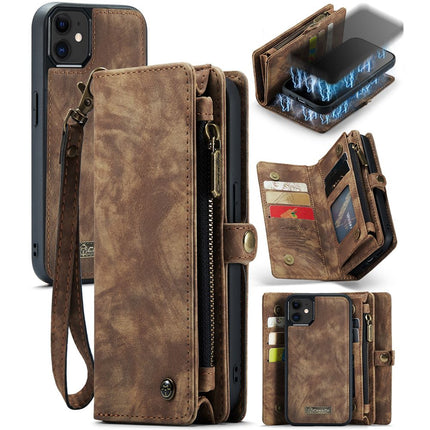 CASEME Apple iPhone 12/12 Pro Vintage Portemonnee Hoesje - Brown - Casebump