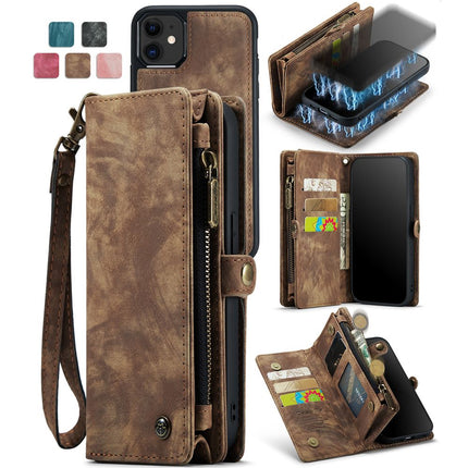 CASEME Apple iPhone 12/12 Pro Vintage Portemonnee Hoesje - Brown - Casebump