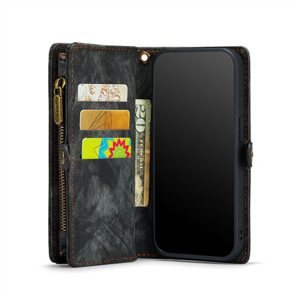 CASEME Apple iPhone 12/12 Pro Vintage Portemonnee Hoesje - Black - Casebump