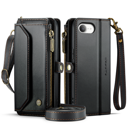 Caseme Case Apple iPhone 17e / 16e - Crossbody Wallet Case - Black