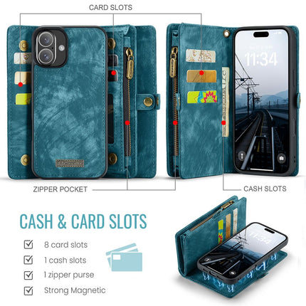 Caseme Case iPhone 16  - Multifunctional Wallet - Blue