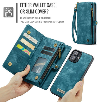 Caseme Case iPhone 16  - Multifunctional Wallet - Blue